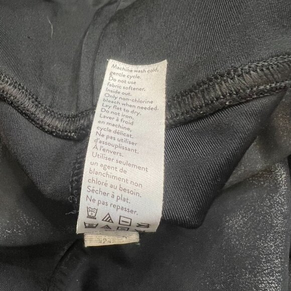 Spanx Pants Womens Black Metallic Shimmer Leggings Shine Shapewear Sz M Petite - Picture 9 of 10